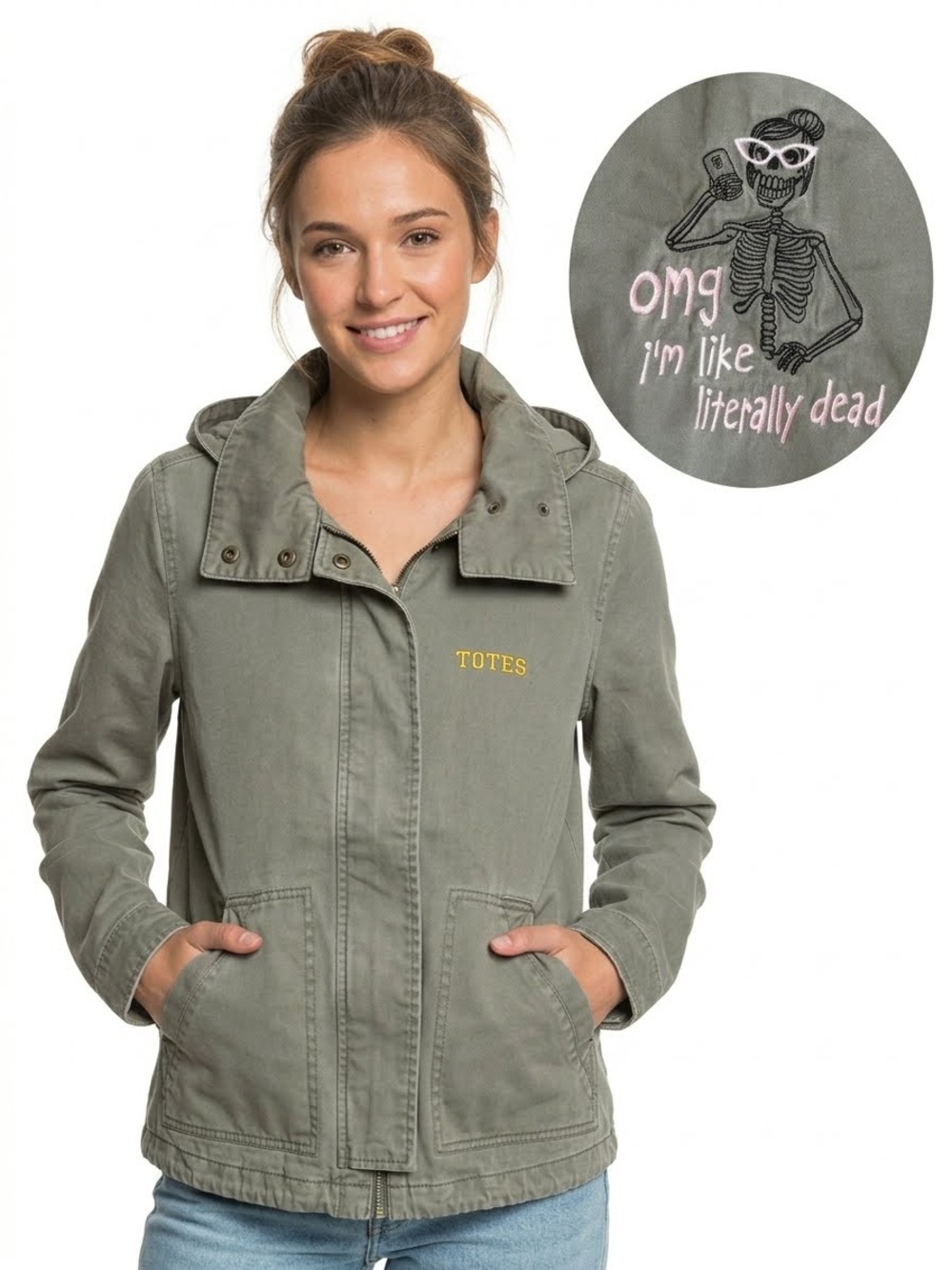 Y2K Roxy Totes Embroidered Hooded Jacket Small
